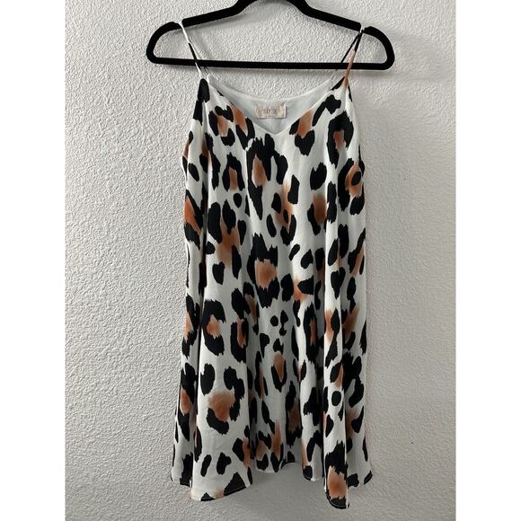 Peach Love California Slip Dress Womens Size S Cheetah Lined Sleeveless MobWife - Picture 1 of 8
